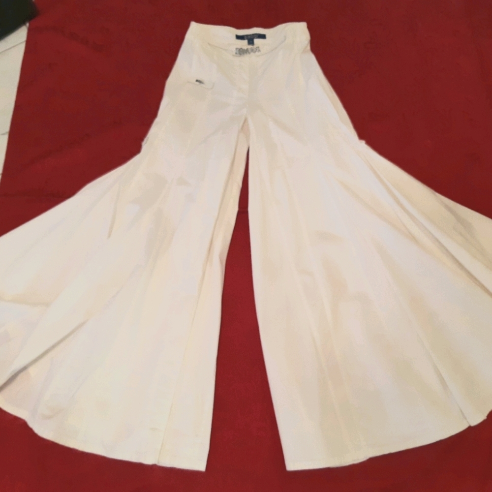 Elegant Cream Wide Leg Pants